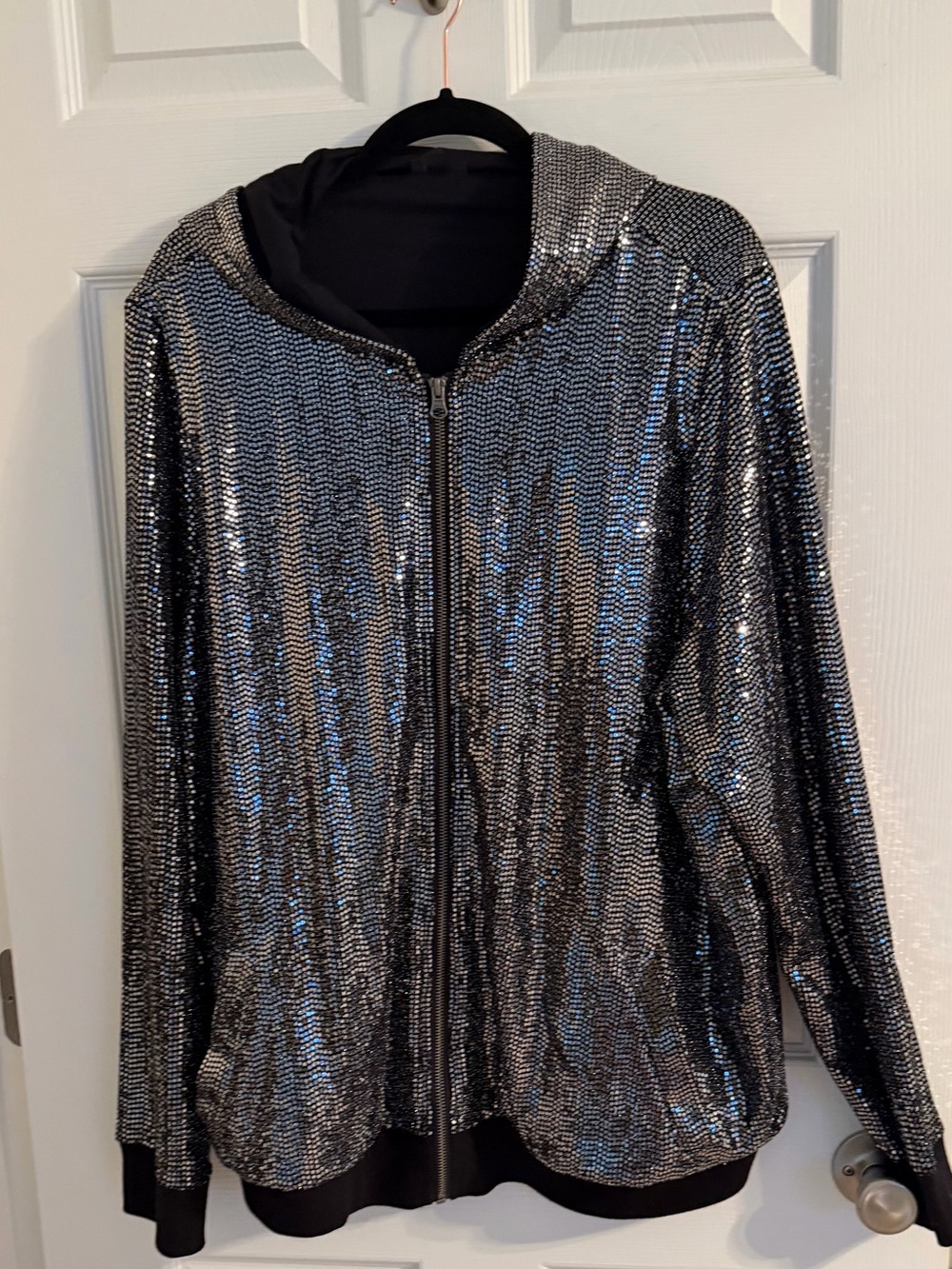 torrid Black Sequin Bomber Jacket - Picture 6 of 9